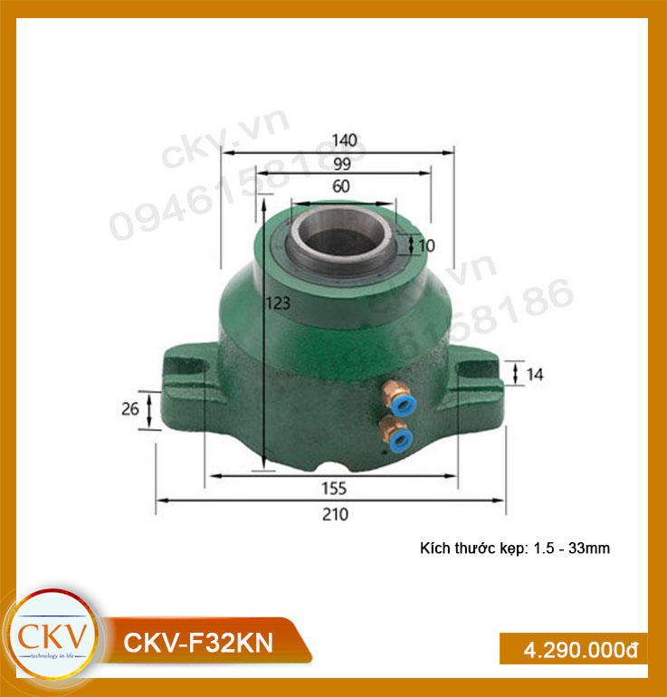Gá kẹp khí CKV-F32KN (1.5 - 33mm)