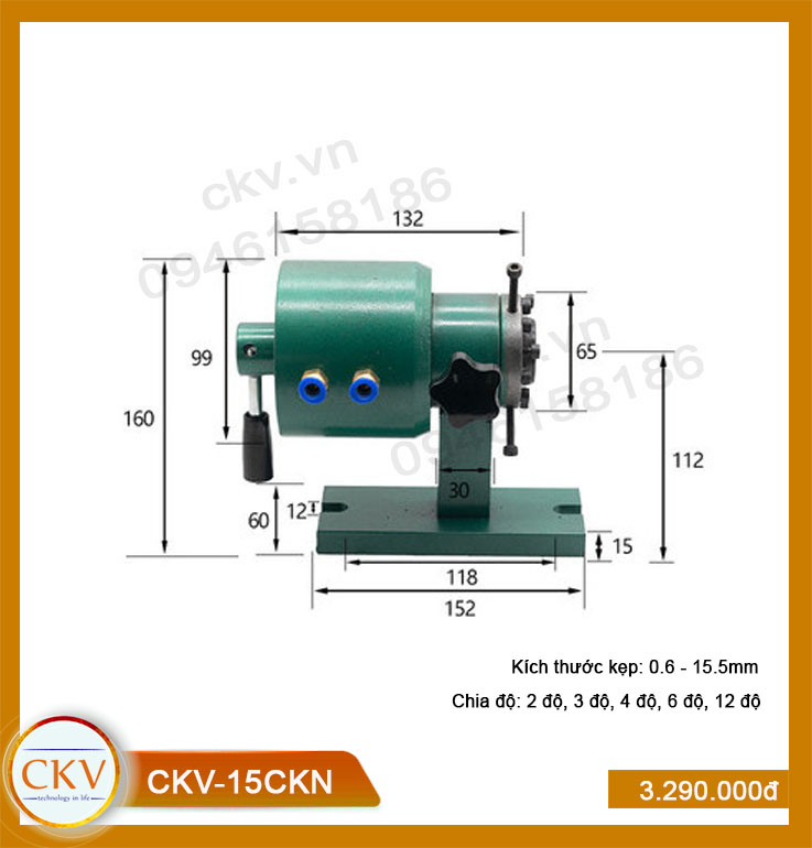 Gá kẹp khí - ngang CKV-R15CKN (0.6 - 15.5mm)