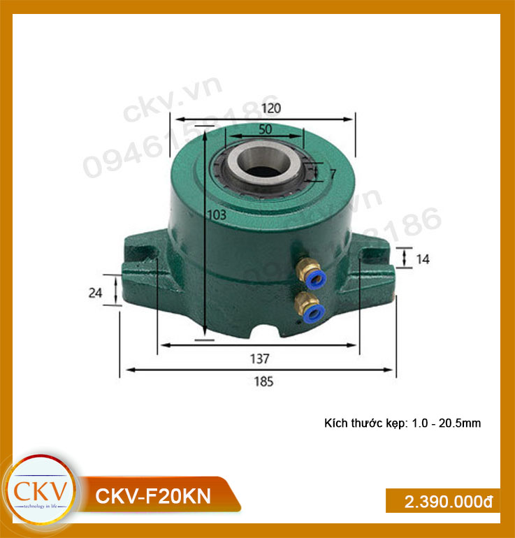 Gá kẹp khí CKV-F20KN (1.0 - 20.5mm)