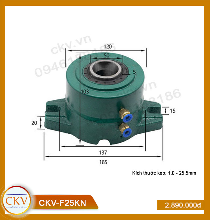 Gá kẹp khí CKV-F25KN (1.0 - 25.5mm)